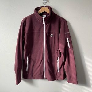 Columbia Texas A&M Aggies Fleeced Line Large Maroon Full Zip Jacket Size Large